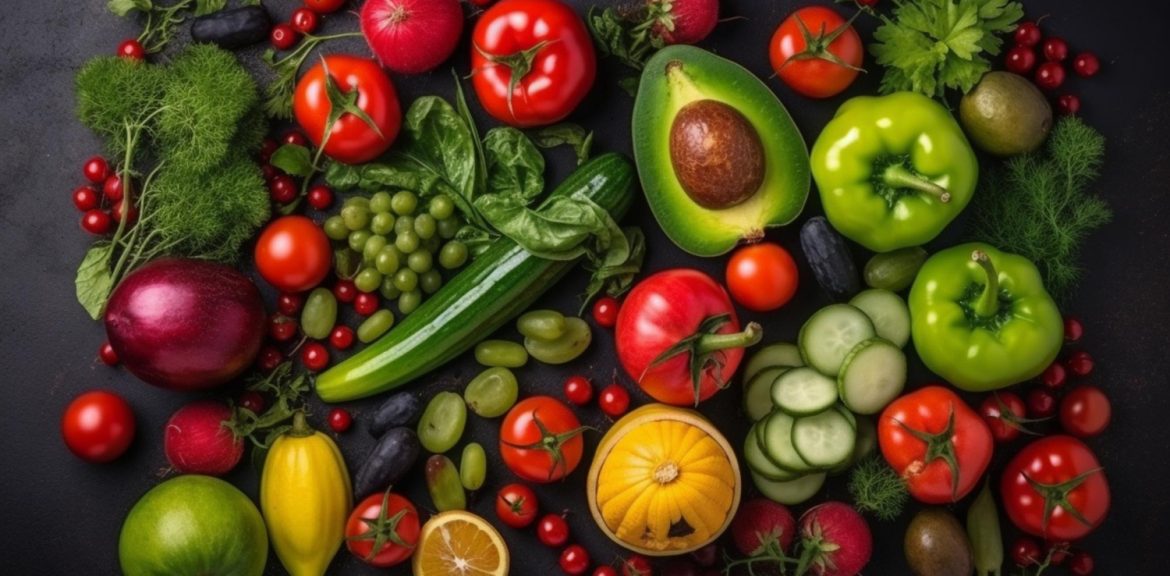 Vegetables, Fruits and Green Leafs