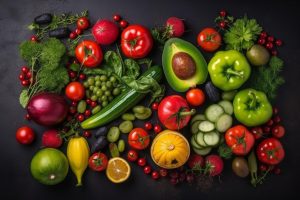 Vegetables, Fruits and Green Leafs